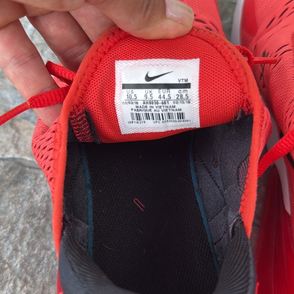 Air Max 270' Habanero Red /Black White Challenge Red Men's Sneaker Shoe - Picture 10 of 10